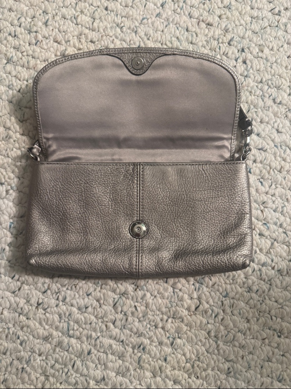 Coach Metallic Leather Wristlet Clutch - Picture 3 of 6